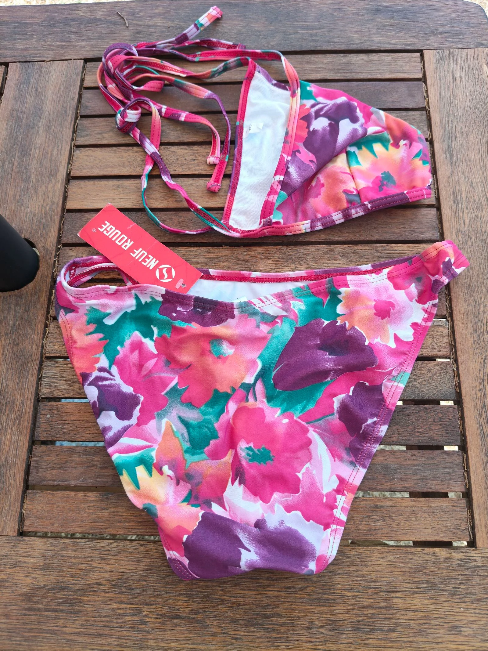 Creator-Bikini vrouw L (40) 2 stuks bloemenprint fuchsia/groen kleurrijk zomer – photo 2